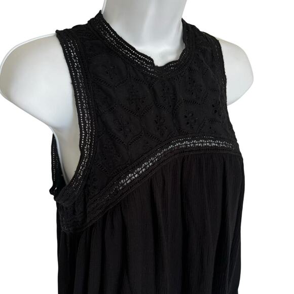 Volcom Women's Sunset Path Mini Dress Black Size Small Boho Crotchet Festival - Picture 3 of 10
